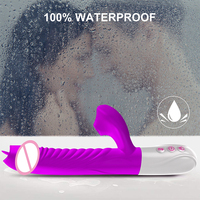3 Teleskopmodi Saugvibrationen für Frauen Wasserdichter Stimulationsstab mit Klitoris-Heizfunktion Rabbit Dildo Vibrator