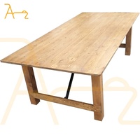 Meubles de banquet en bois rectangulaire de mariage personnalisés Table de salle à manger de mariage pliante en bois massif de ferme française