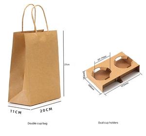 ถุงกระดาษพิมพ์โลโก้ตามสั่ง สำหรับใส่แก้วแบบมีฐาน ทำจากกระดาษคราฟท์ - Product Image 3