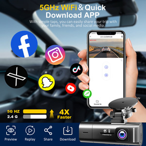 Caméra de tableau de bord triple objectif 3 canaux 4K avec WiFi, GPS, surveillance de stationnement et vision nocturne – Boîte noire de voiture - Product Image 3