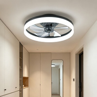 Ventilateur de plafond moderne personnalisé pour intérieur, avec éclairage LED, réglage multi-vitesses et température de couleur ajustable