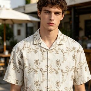 เสื้อเชิ้ตผู้ชายปักลายลำลอง ดีไซน์ใหม่ เสื้อเชิ้ตผ้าฝ้ายผู้ชาย เสื้อเชิ้ตผู้ชายติดกระดุม แขนสั้น เสื้อเชิ้ตลำลอง - Product Image 2