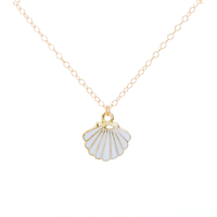 Collier pendentif Vénus en argent sterling 925 émaillé, bijoux coquillage pour femme, vente directe usine