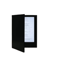 Usine personnalisée 3 pages barre LED menu en cuir brillant 8.5 "x 11" support de menu électronique lumineux en cuir PU pour la fête pliable