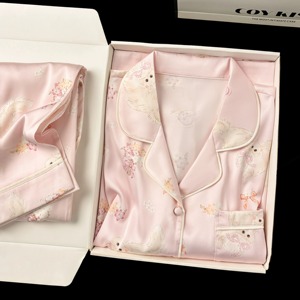 Tùy chỉnh bán buôn Modal Cotton đồ ngủ hai mảnh của phụ nữ bộ đồ ngủ thiết lập lỏng lẻo của phụ nữ nhà mặc tre <span class=keywords><strong>satin</strong></span> loungewear - Product Image 1