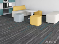 Carrelage de moquette à poils ras 33x100cm, pose libre, dos en PET, résistant aux taches, facile à nettoyer, pour bureaux et salles de classe