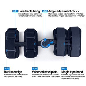 <span class=keywords><strong>Rodillera</strong></span> <span class=keywords><strong>Articulada</strong></span> con Férula, Ortesis de Fijación de Articulación de Rodilla para Artritis, Recuperación de Lesiones de Rodilla Postoperatorias - Product Image 2