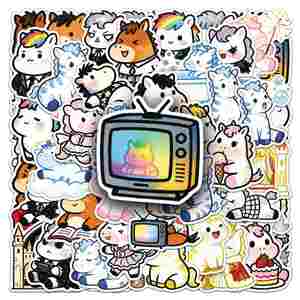 50 autocollants mignons de poulains de dessin animé pour l'année du Cheval, imperméables, style Kawaii, pour agenda et décoration de réfrigérateur, pour les filles - Product Image 4