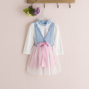 Ensemble de deux pièces pour enfants, chemise et robe en dentelle pour filles, nouveau produit - Product Image 2