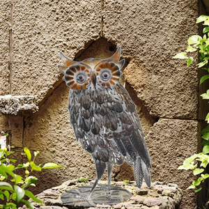 Sculpture de hibou en métal mignon élégante sur pied de haute qualité gris parfait pour la maison ou l'<span class=keywords><strong>extérieur</strong></span> ornement de <span class=keywords><strong>jardin</strong></span> idées cadeaux - Product Image 3