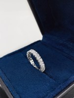 Bague de fiançailles en or 18 carats pour femme, sertie d'un diamant de laboratoire ovale à griffes, collection Éternité, idéale pour mariage