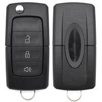 Carcasa de repuesto para llave remota de coche de 3 botones, con función de bloqueo/desbloqueo y bocina, sin chip, con hoja de llave