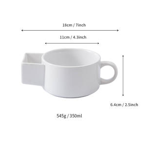 Taza de cerámica Chaozhou de 350 ml con asa, apta para microondas, reutilizable, ideal para regalos, regalos de empresa. - Product Image 1