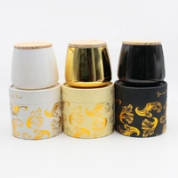 LANGXU Luxus duftende Weihnachts kerzen verjüngen konische Form Gold Interieur galvani siert glänzend schwarz & weiß Glas Glas Großhandel