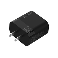 Chargeur rapide USB QC3.0 à port unique 25W, prise standard américaine noire, adaptateur de charge rapide pour voyage