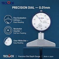 Jauge de profondeur à cadran Teclock DM-210, instrument de mesure de haute précision 0,01 mm, fabriqué au Japon, outil d'inspection industrielle