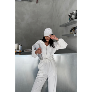 Conjunto Deportivo Informal con Capucha Blanca para Gimnasio y Correr, Transpirable y Reflectante, Conjunto de 2 Piezas de Invierno con Logotipo Estampado - Product Image 2