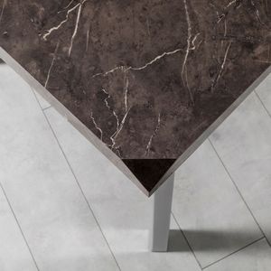 Juego de mesa de comedor rectangular moderno de mármol con 6 sillas para casa, hotel, villa - Product Image 3