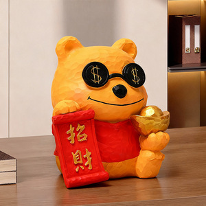 Lucky Bear Resin Ornament Feng Shui Design For Living Room New Year Decoration Gift - Product Image 3