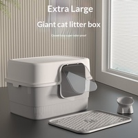 Bac à litière pour chat Boxi extra-large entièrement fermé, design anti-éclaboussures, plateau amovible, grande taille, semi-fermé, double mode