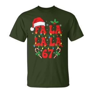 Fa La La La 67 T-shirt de Noël avec motif de memes de vacances, vêtements pour hommes - Product Image 1