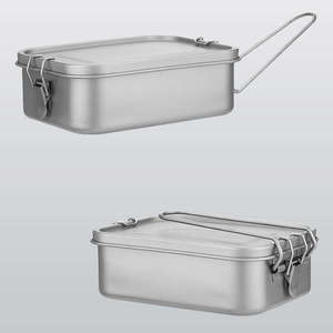 กล่องข้าวไทเทเนียมแบบพกพา ขนาด <1 ลิตร ทรงสี่เหลี่ยม พร้อมระบบทำความร้อนอัตโนมัติเต็มรูปแบบ สำหรับนักเรียน ท่องเที่ยว และตั้งแคมป์ - Product Image 4