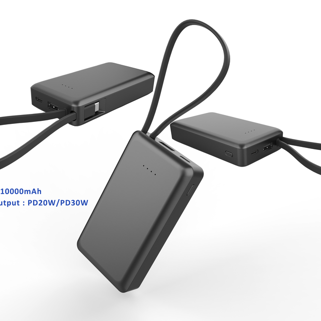 ODM Product PD30W Ultra Slim10000mAh Power Banks Built-in Cable Fast Charger Mobile Accessories Power Banks for iphone 2025 New
