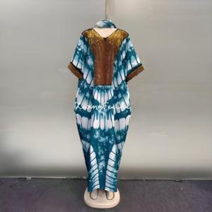 Nouvelle robe Abaya ample et décontractée pour <span class=keywords><strong>femme</strong></span>, style moyen-oriental, ornée de strass, élégante, imprimé africain, pour <span class=keywords><strong>femme</strong></span> musulmane - Product Image 3