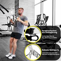 Ensemble d'entraînement Wellshow Sling Trainer pour entraînement complet du corps, renforcement musculaire, entraînement à domicile, résistance au poids du corps, ancre de porte, crochet mousqueton