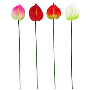 Fleur d'Anthurium Artificielle Shinhana Jun 30cm-100cm, Bouquet en Caoutchouc Souple pour Décoration Maison et Mariage - Product Image 2