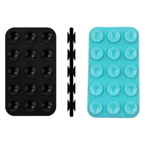 15 Suction Cup Wall Stand Mat Multi functional Silicone Square Phone Double-Sided Case Anti-Slip Holder Mount Sucker Pad