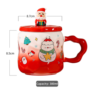 Christmas Ceramic Cup With Santa Lid And Festive Design <b>Gift</b> Boxed - Product Image 2