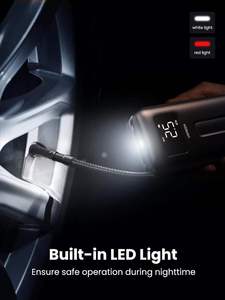 Gonfleur de pneus UGREEN, compresseur d'air portable 150 PSI, pompe à air avec batterie, lumière LED, pompe à pneus sans fil pour voitures, vélos, ballons, CD259 - Product Image 6