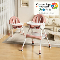 Chaise haute multifonctionnelle pour bébé, personnalisable en usine, convertible en chaise de repas pour enfant, avec plateau amovible, pliable, siège bébé et chaise de table d'étude