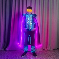 LED Robot Luminous Light-Up Costume for Unisex Stage Performance Ballroom Dance in Polyester
