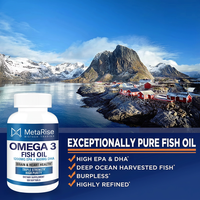 Capsules d'huile de poisson oméga 3 en gélules molles 1200 mg EPA 900 mg DHA Sans gluten Complément alimentaire pour adultes
