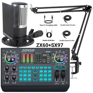 Mezclador de Audio de Alta Calidad, Tarjeta de Sonido para Transmisión en Vivo, Micrófono de Condensador de Estudio, Micrófono con Cable para Podcast y Grabación de Sonido - Product Image 3