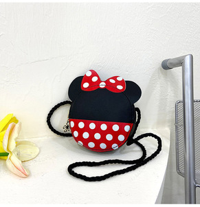 Nuova <span class=keywords><strong>Borsa</strong></span> a Tracolla Rotonda Mini di <span class=keywords><strong>Minnie</strong></span> Mouse, Portamonete Multifunzionale in PU con Cerniera per Ragazze, Moda Piccola 11x10x5cm - Product Image 1