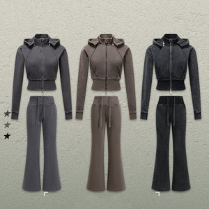 <span class=keywords><strong>Pantaloni</strong></span> Larghi da Donna in <span class=keywords><strong>Pile</strong></span> Spazzolato Traspirante Colorato 400g, <span class=keywords><strong>Pantaloni</strong></span> a Zampa d'Elefante Neri Effetto Vissuto - Product Image 4
