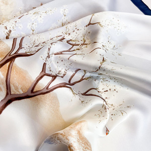 Petit foulard <span class=keywords><strong>carré</strong></span> en imitation <span class=keywords><strong>soie</strong></span> pour <span class=keywords><strong>femme</strong></span> - Utilisation printemps/automne/été, style doux - Product Image 3