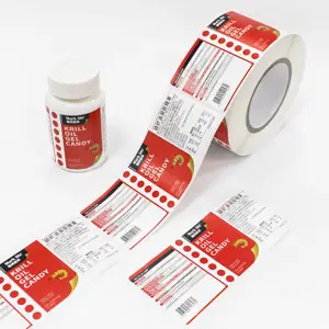 Custom Printing Vitamin Supplement Bottle Waterproof Packaging Label Design Label Company