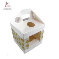 Caja de comida de boda con logotipo personalizado, embalaje transparente con ventanas, tablero de pastel, caja de pastel de cumpleaños con asa