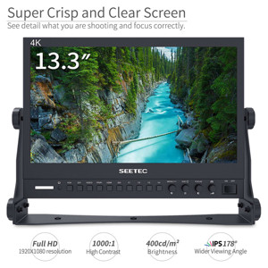 Moniteur LCD professionnel SEETEC P133-9HSD de 13,3 pouces, design en aluminium, IPS, diffusion, avec 3G-SDI, AV YPbPr, prix direct d'usine - Product Image 2