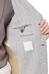 Veste Blazer en Tricot <span class=keywords><strong>pour</strong></span> <span class=keywords><strong>Homme</strong></span> en Gris Heather à Motif Jacquard Simple Boutonnage Veste de Sport Pull <span class=keywords><strong>pour</strong></span> Tenue de Travail Chic et <span class=keywords><strong>D</strong></span>écontractée - Product Image 4