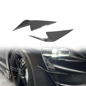 Canards de pare-chocs avant en fibre de carbone pour <span class=keywords><strong>Porsche</strong></span> 9J1 <span class=keywords><strong>Taycan</strong></span> <span class=keywords><strong>S</strong></span>/4S Sedan 4 portes 2019 - 2024 - Product Image 1