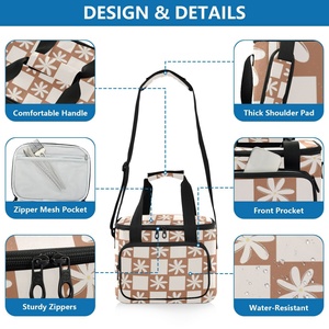 Sac à déjeuner de plage Aloha Collection personnalisé avec motif fleur de Tiaré, impression à la demande, sac à déjeuner en nylon à carreaux hawaïens pour le camping en extérieur - Product Image 5