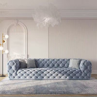 Canapé convertible Chesterfield américain haut de gamme nordique moderne pleine boucle couleur Champagne Design minimaliste Internet extensible