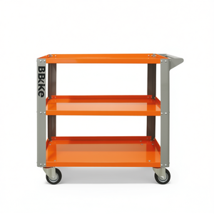 TTAKE 3-Shelf Trolley Orange Metal <b>Tool</b> <b>Storage</b> Cart With Wheels For Workshop Organization - Product Image 2