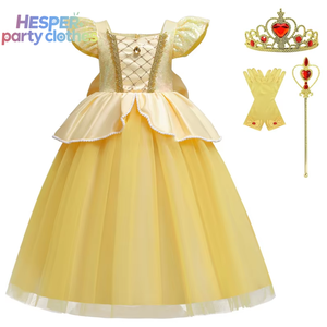 Conjunto de Fiesta de Princesa HESPER para Niñas con Vestido, Diadema, Varita Mágica y Guantes de Encaje para Disfraz de Cumpleaños de Niñas, Cuento de Hadas - Product Image 2