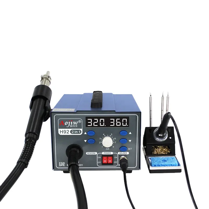 Aojiw H92 760W Welding iron Rework Station 2 in 1 Soldering Hot Air SMD BGA Digital Display mobile & notebook repair tool